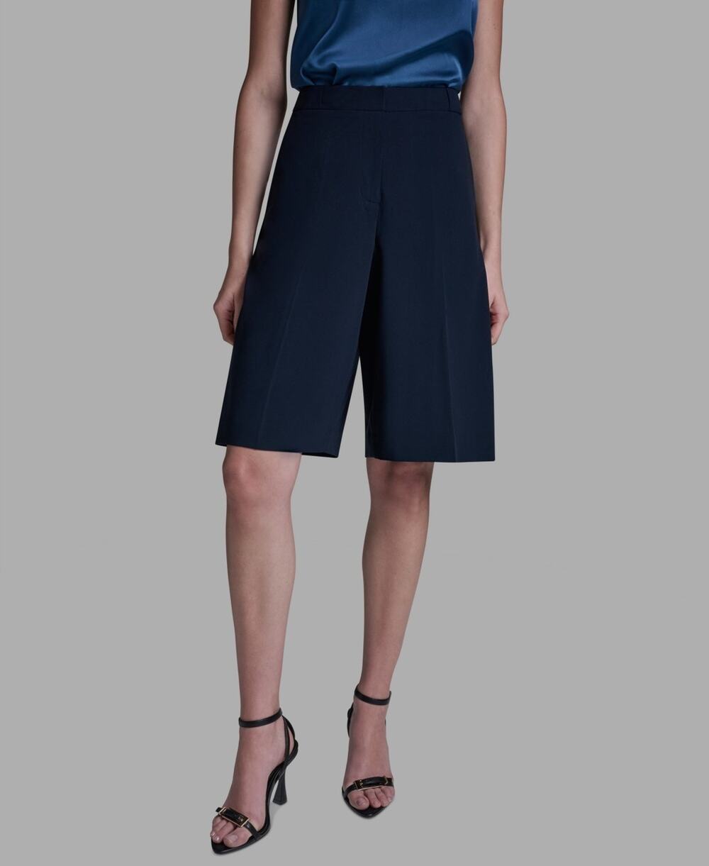 BCBG Women's High-Rise Knee Length Long Shorts Navy Size 16 3764
